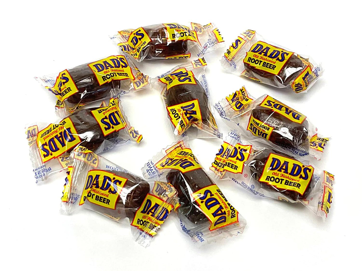 Dad's Rootbeer Barrels - 1.5 Lbs of Classic Old fashioned Root Beer Barrel Hard Candy - Individually Wrapped Retro Candy Packed By Snackadilly