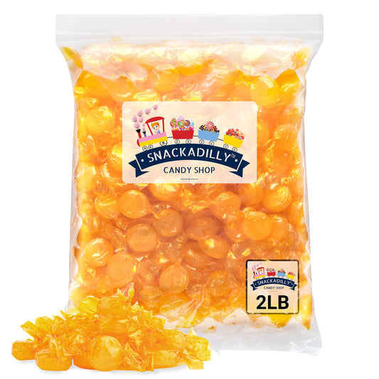 Butterscotch Candy Buttons 2 Lbs. - Individually Wrapped Hard Candy Packed By Snackadilly
