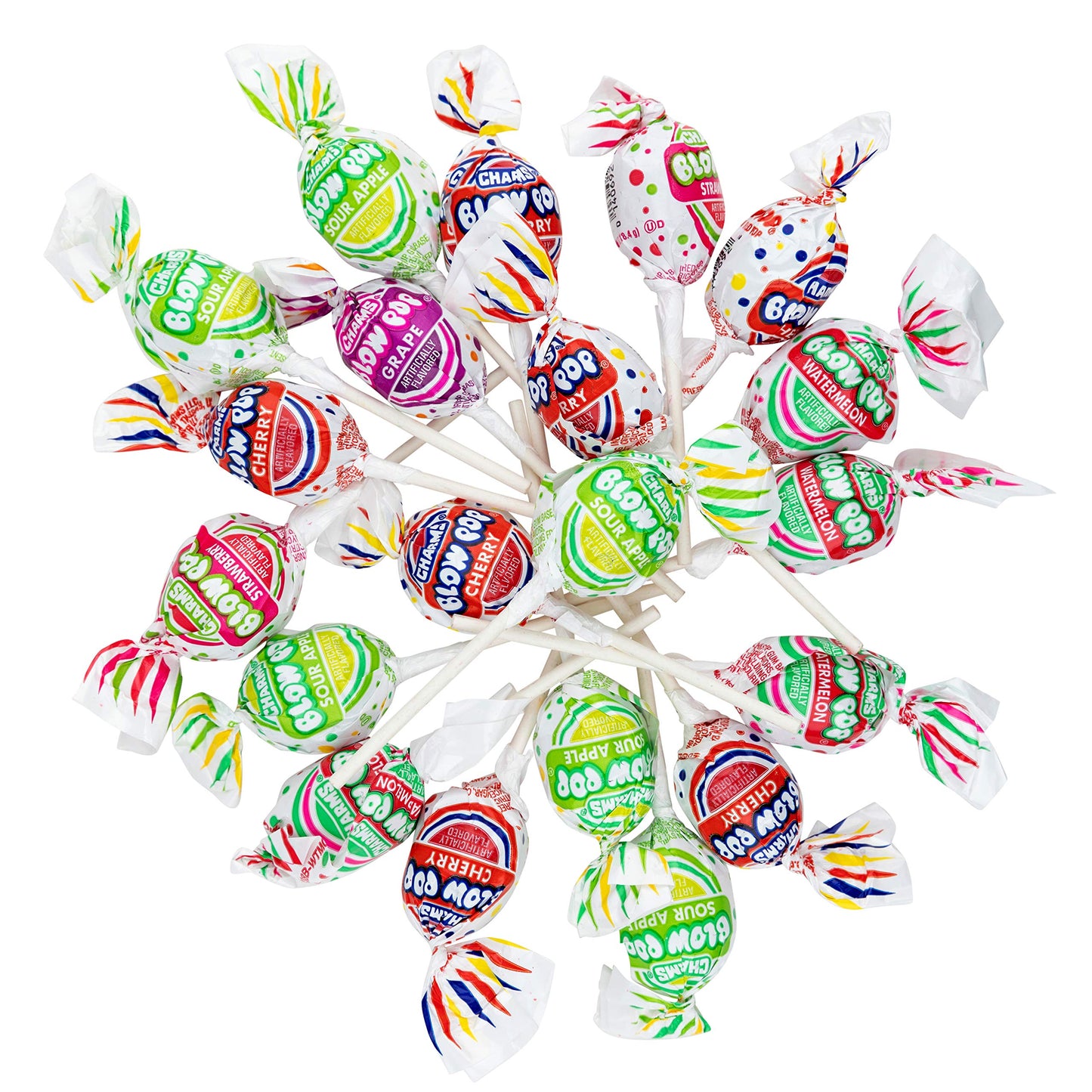 Blow Pops Bulk 3 Pound Bag - Grape, Strawberry, Cherry, Watermelon, and Sour Apple flavors By Snackadilly