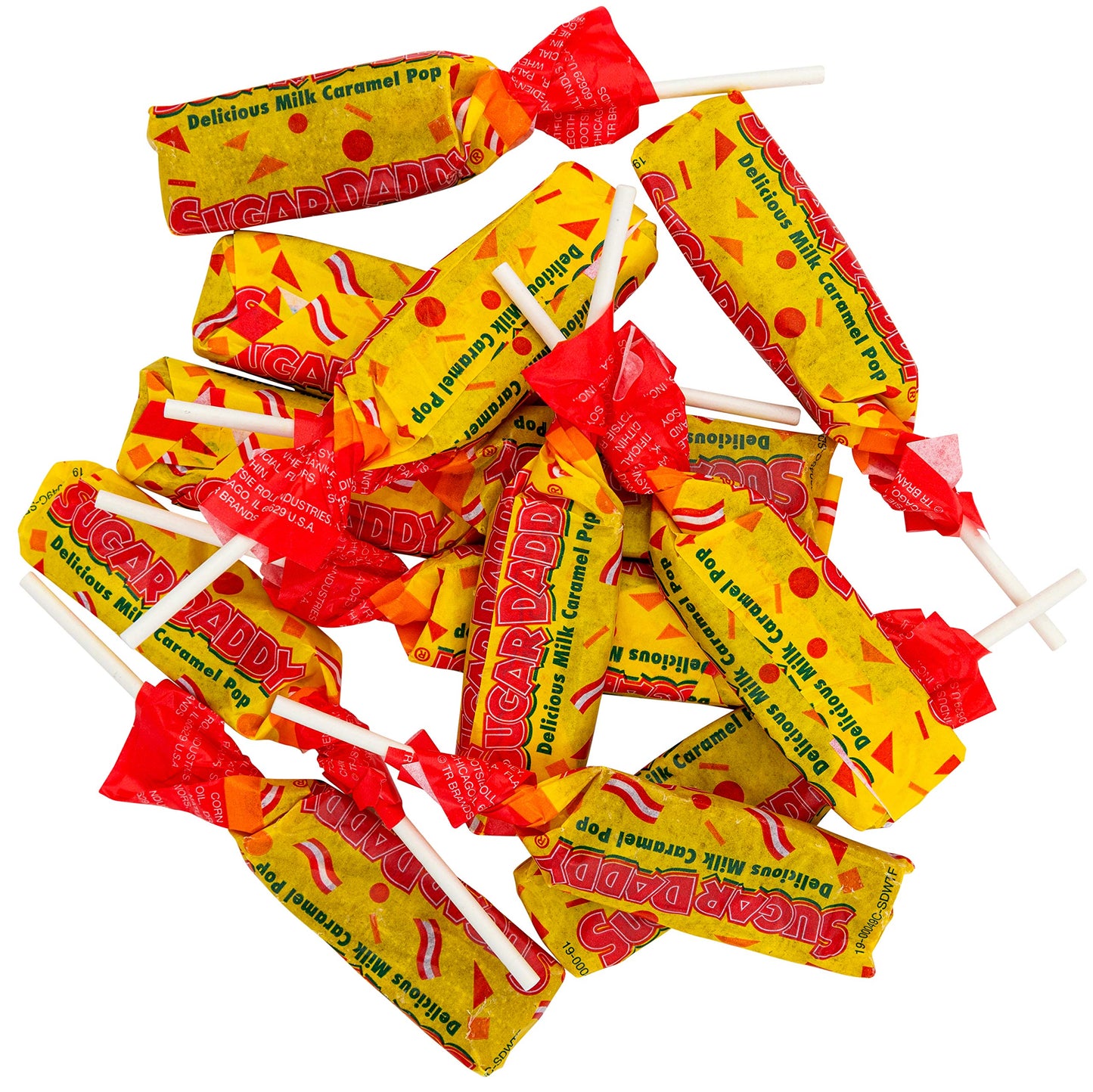 Sugar Daddy Caramel Pops Bulk 1 Pound Bag - (Approx. 34 Pops) Milk Caramels Freshly Packed by Snackadilly